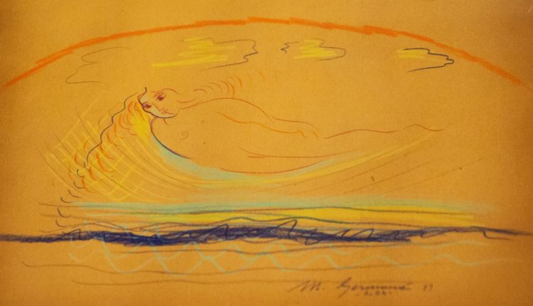 Mimmo Germanà-Alba-pastelli su carta-24×31 cm-1989