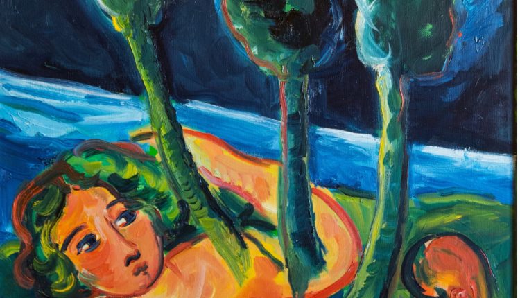 Mimmo Germanà – Notte – olio su tela – 100×70 cm – 1989