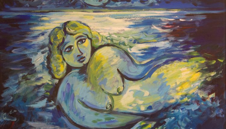 Mimmo Germanà – Sirena – olio su tela – 60×80 cm – 1990