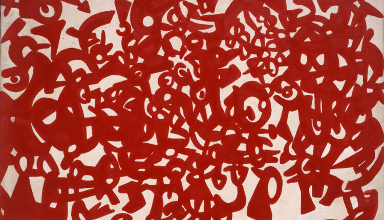 Carla Accardi, Rosso su bianco, caseina su tela, 1956, 64,5×98,5