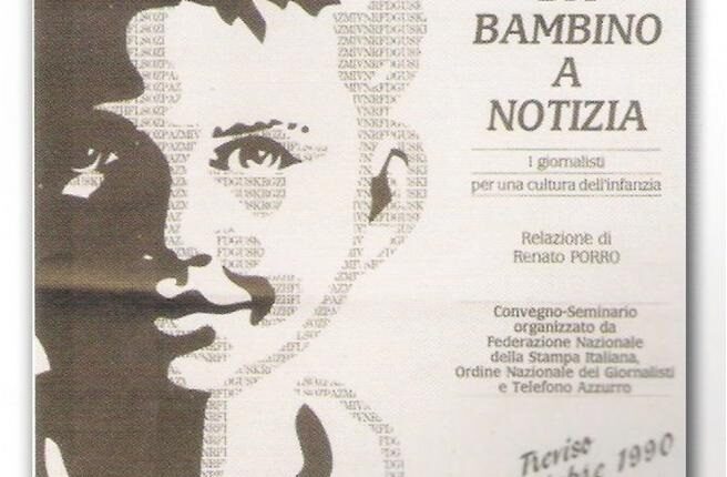 manifesto storico del convegno Da Bambino a Notizia. A conclusione nasce la Carta di Treviso – 1990