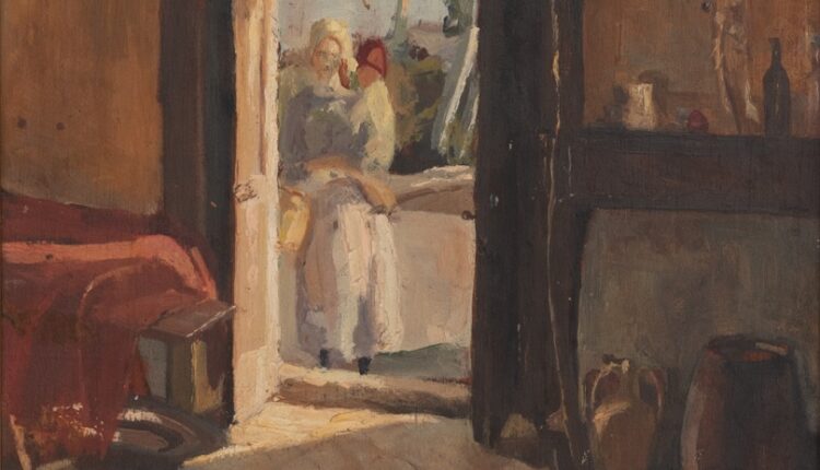 I.6 ELIO ROMANO, Interno a Morra, olio su tavola 1925-28, lgt