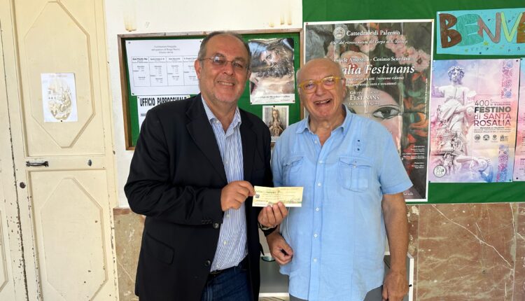 Il vicepresidente di Sicindustria Palermo Rino Alessi con padre Antonio Garau